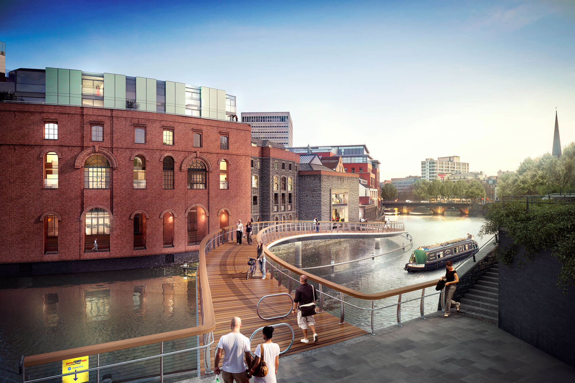 Image for Finzel’s Reach bridge from Castle Park in Bristol city centre taking shape