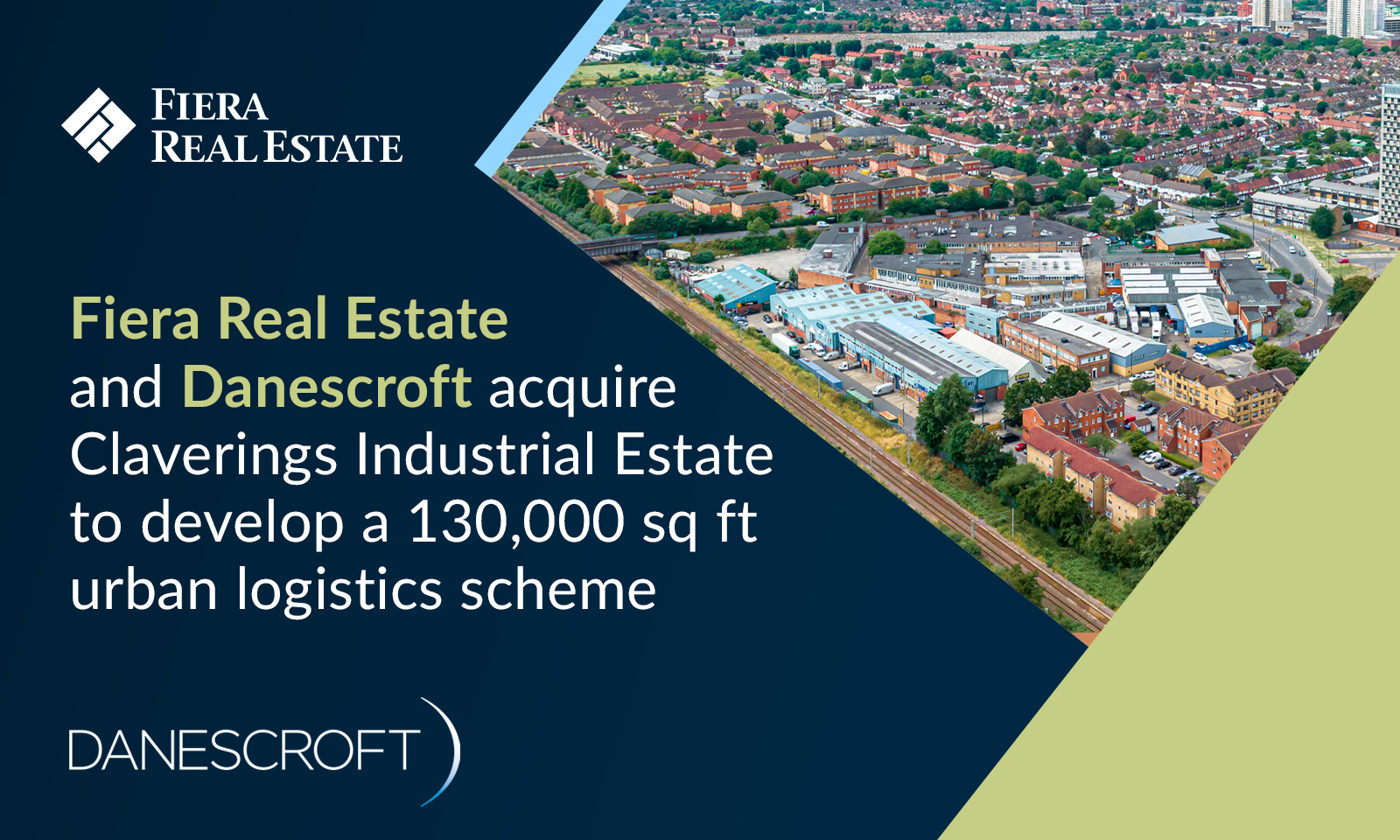 Image for Fiera Real Estate and Danescroft acquire Claverings Industrial Estate to develop a 130,000 sq ft urban logistics scheme