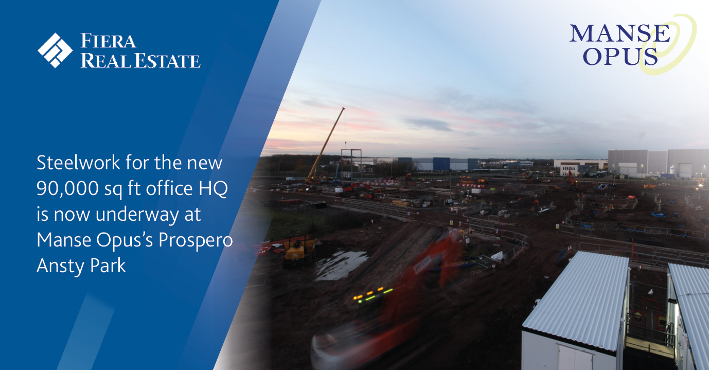 Image for Steels are underway for the new 90,000 sq ft office building at Prospero Ansty Park
