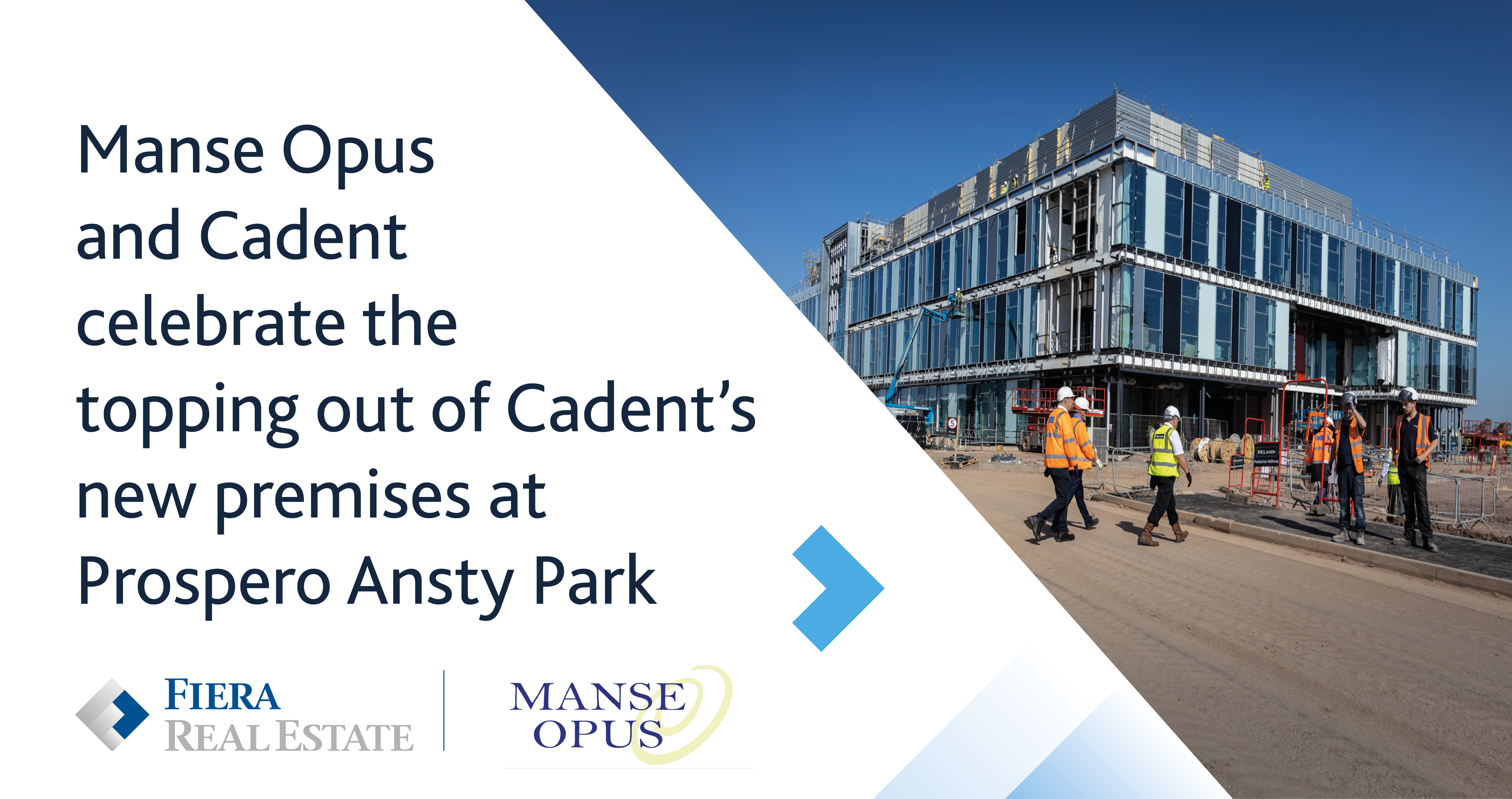 Image for Manse Opus and Cadent celebrate the topping out of Cadent’s new premises at Prospero Ansty Park