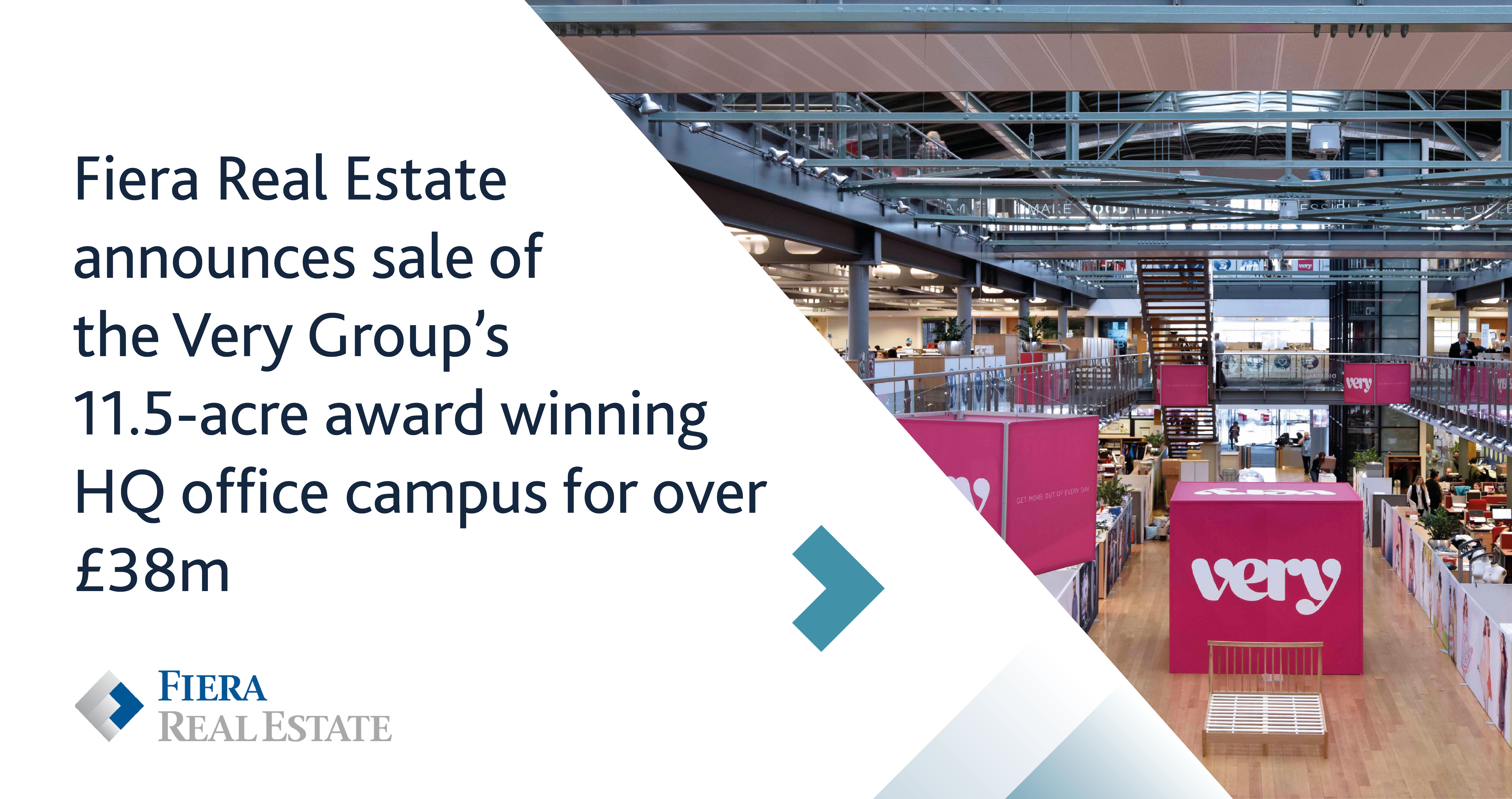 Image for Fiera Real Estate announces sale of the Very Group’s 11.5-acre award winning HQ office campus for over £38m