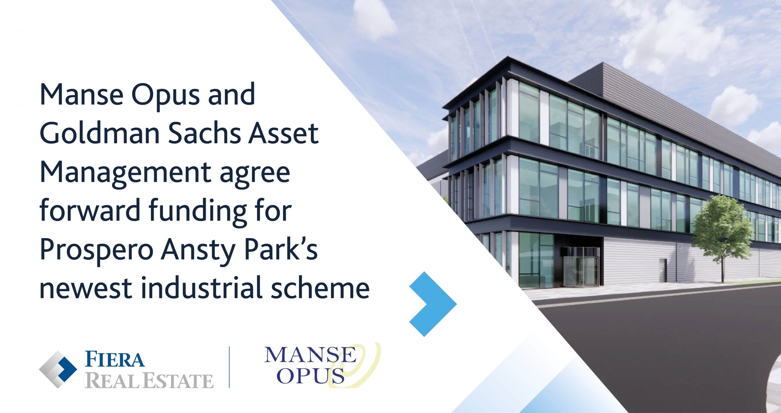 Image for Manse Opus and Goldman Sachs Asset Management agree forward funding for Prospero Ansty Park’s newest industrial scheme