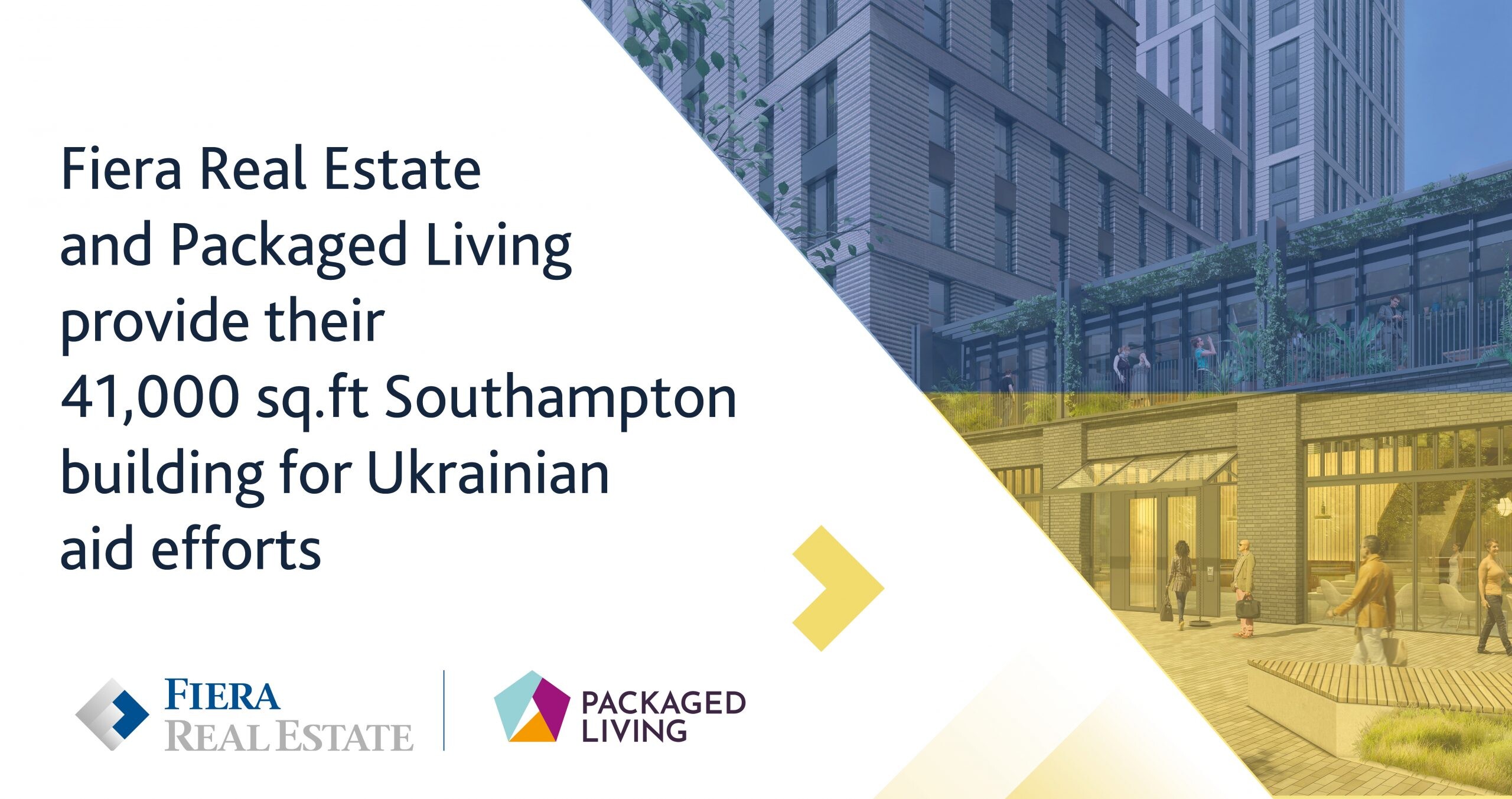 Image for Fiera Real Estate and Packaged Living provide their 41,000 sq.ft Southampton building for Ukrainian aid efforts