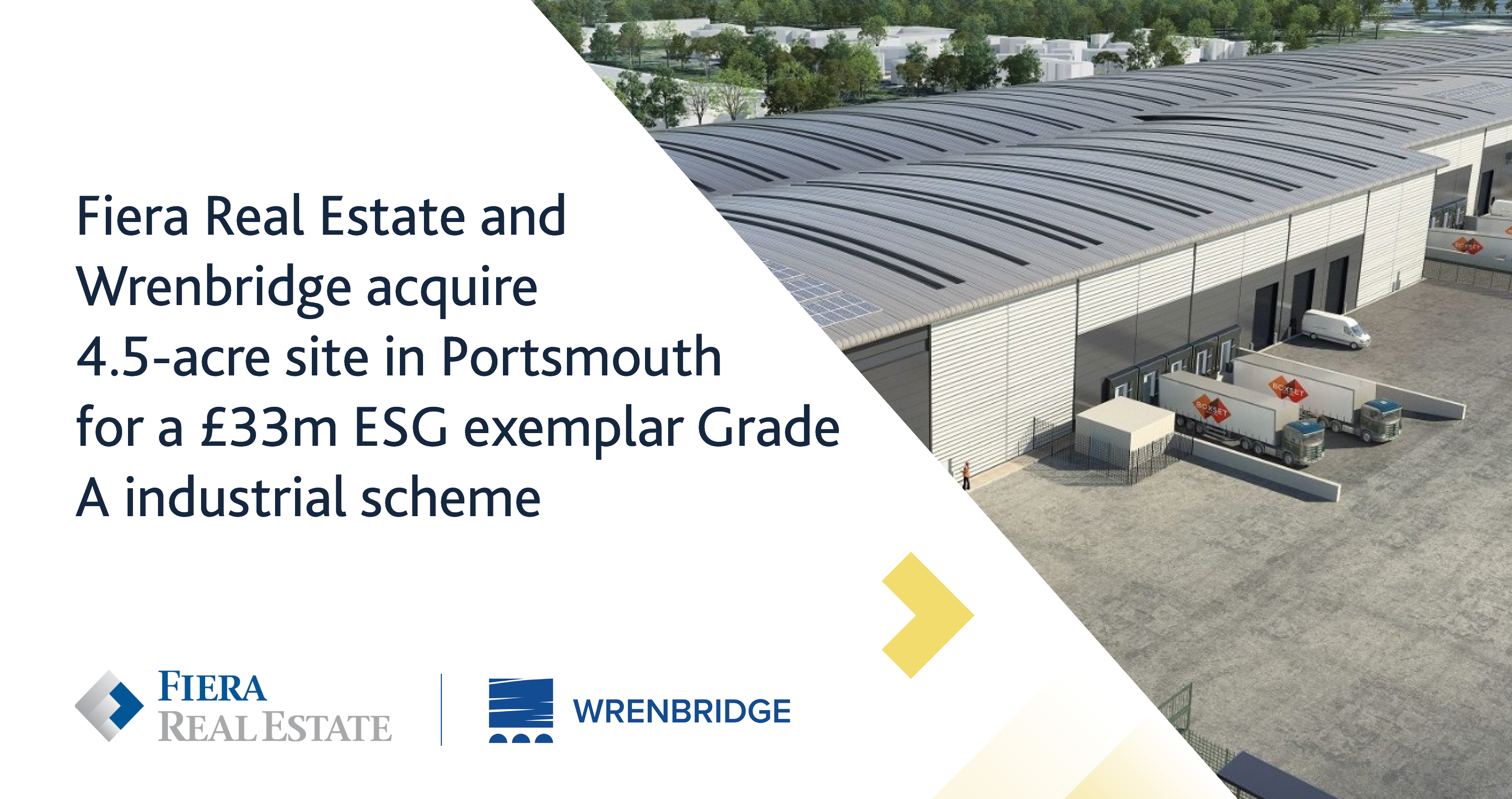 Image for Fiera Real Estate and Wrenbridge acquire 4.5-acre site in Portsmouth for a £33m ESG Exemplar Grade A industrial scheme