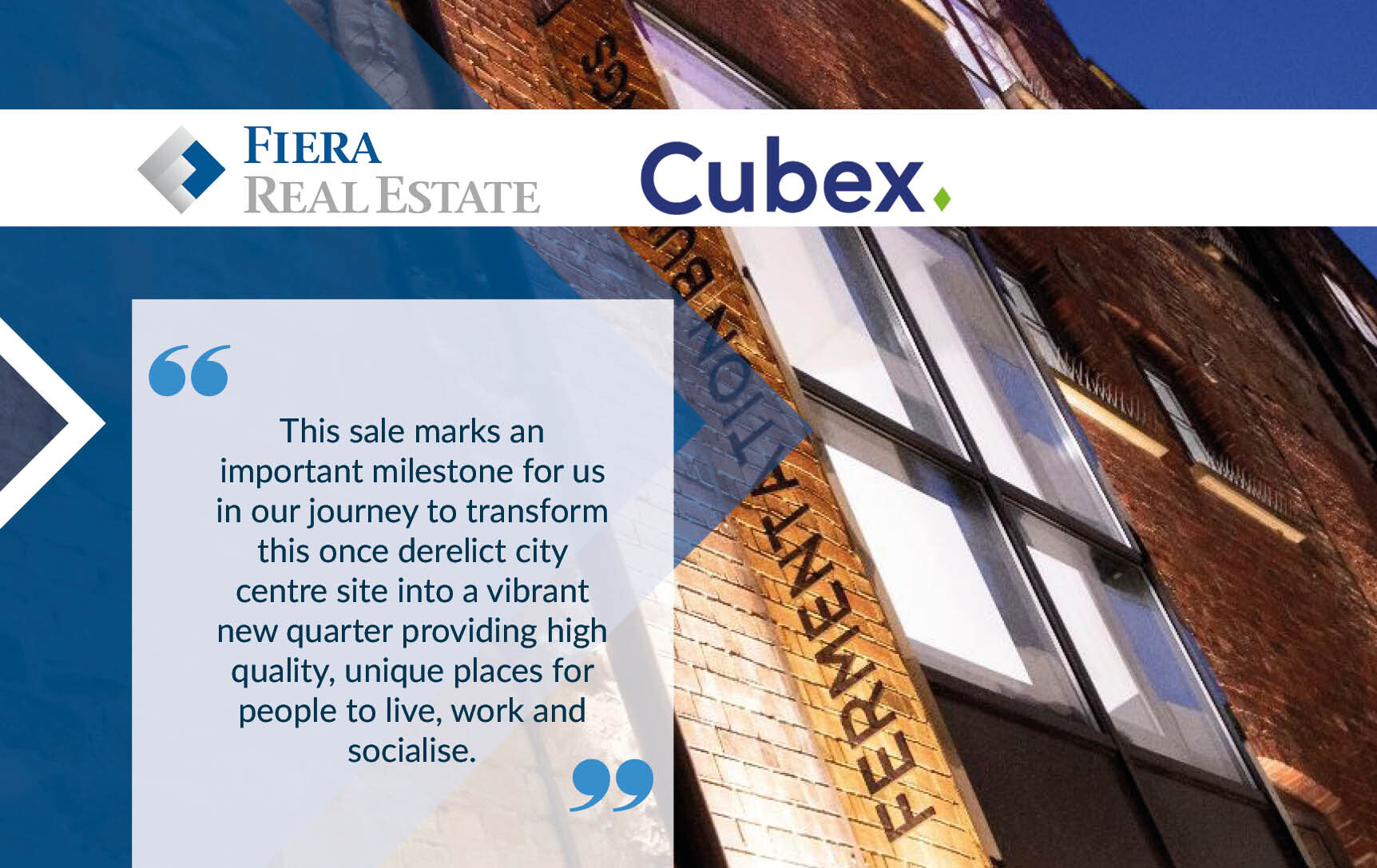Image for Finzels Reach’s Fermentation Buildings sold by Cubex and Fiera&nbsp;Real&nbsp;Estate to Mendip District Council